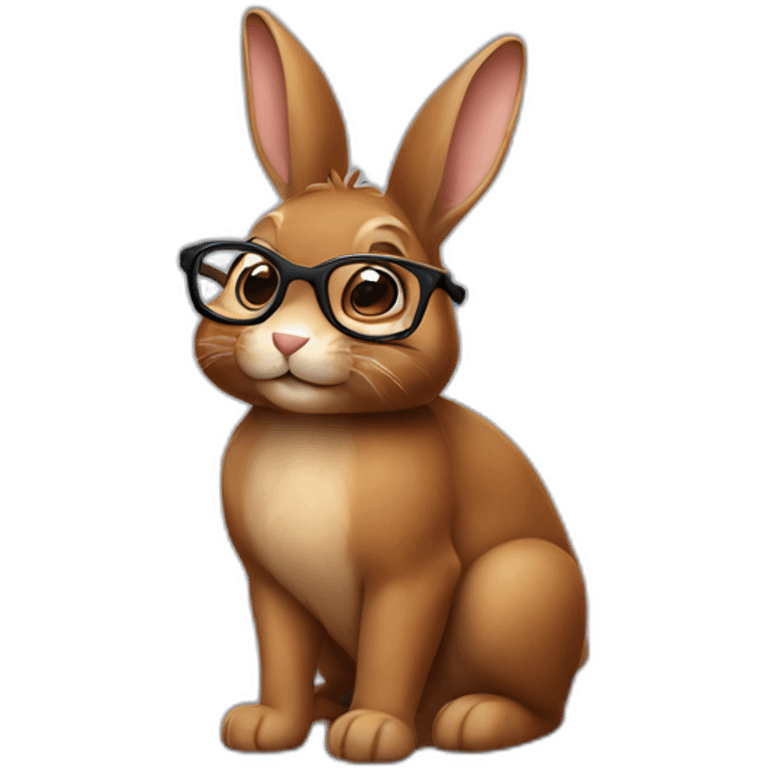 brown bunny with glasses emoji