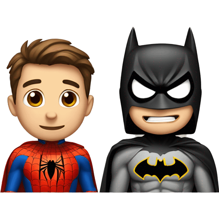 Batman and spider man  emoji