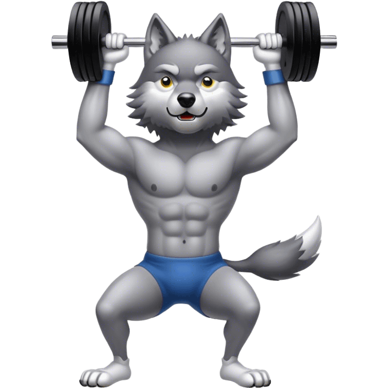 Wolf working out emoji