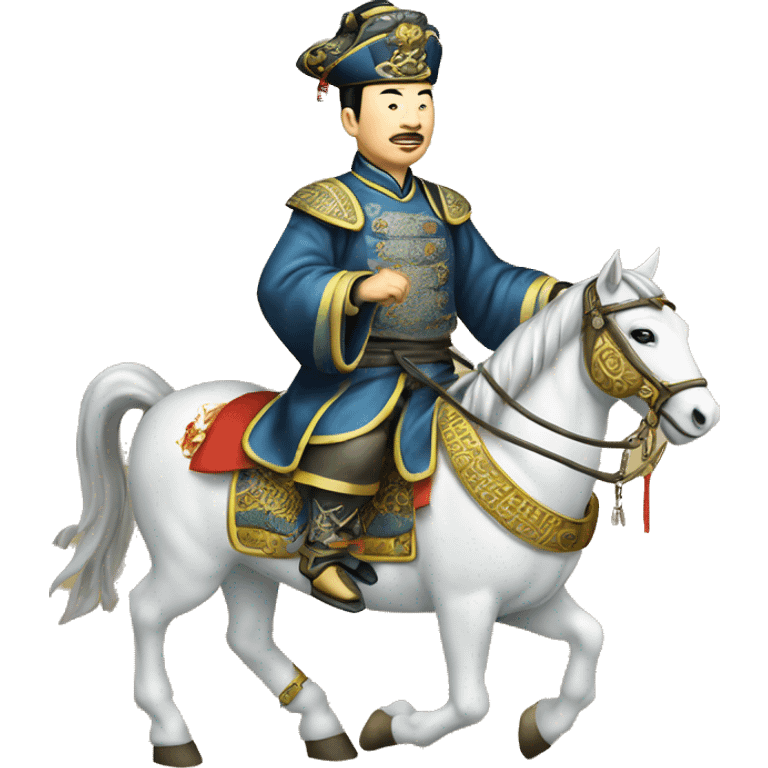 Chinese Qing dynasty general on horse emoji