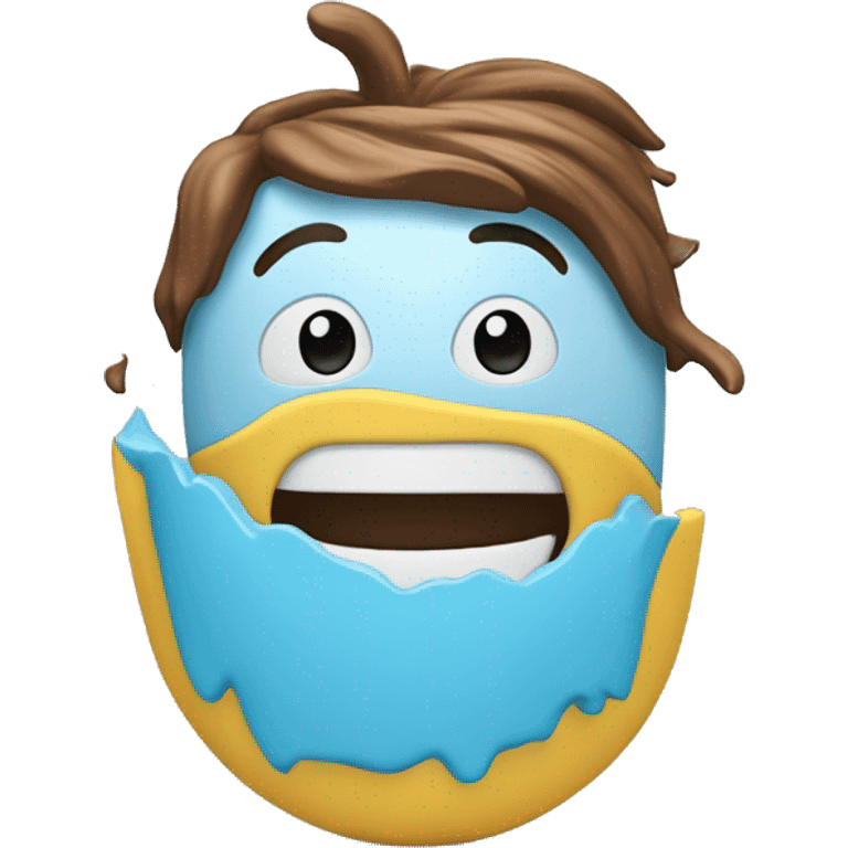 Emoji 3d de un bote de pintura con fondo azul y remarcado en celeste emoji