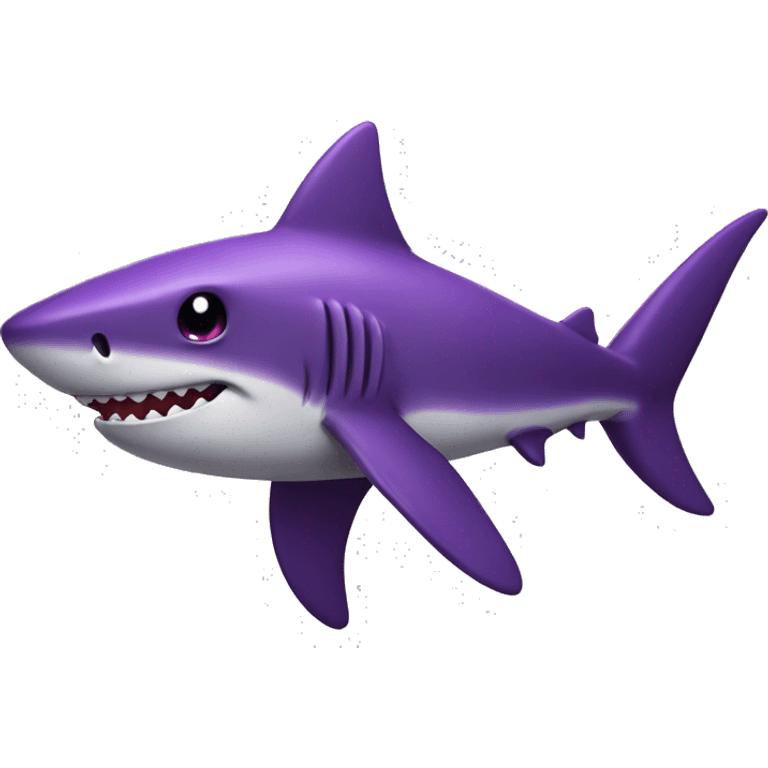 Dark purple shark character   emoji