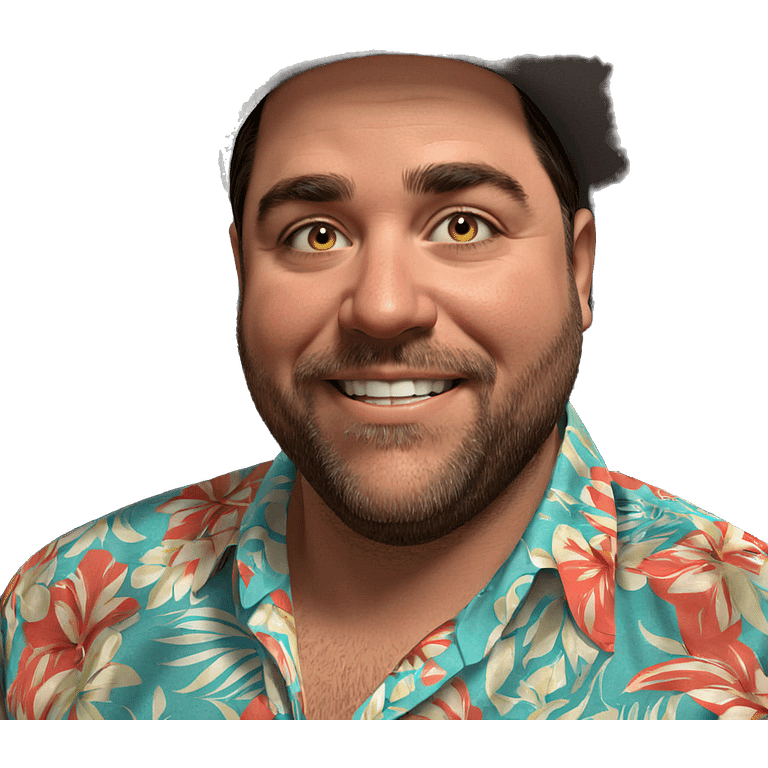 smiling man in hawaiian shirt emoji