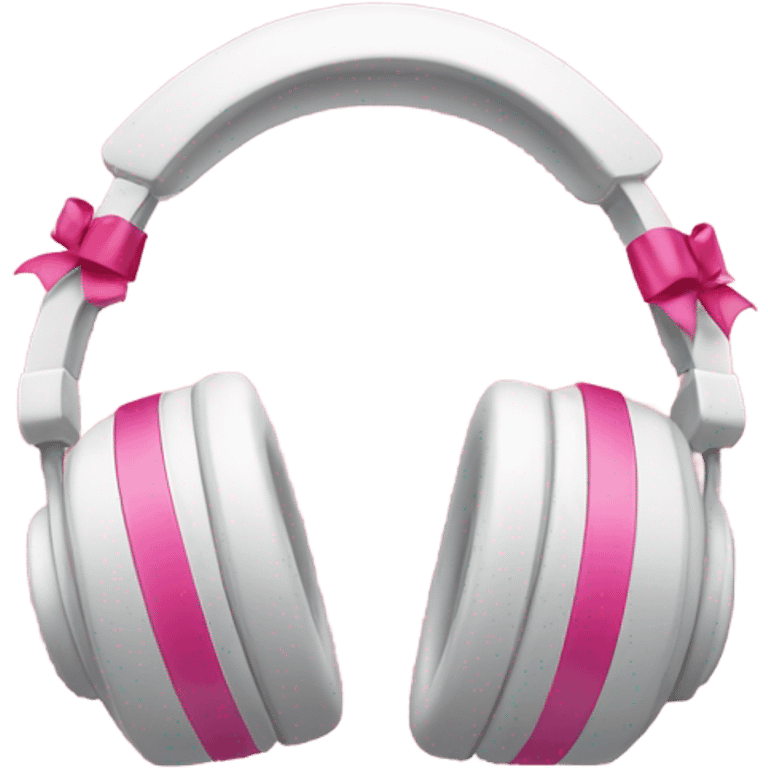 headphones with cute pink ribbon emoji