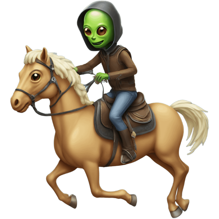 Alien riding a horse  emoji