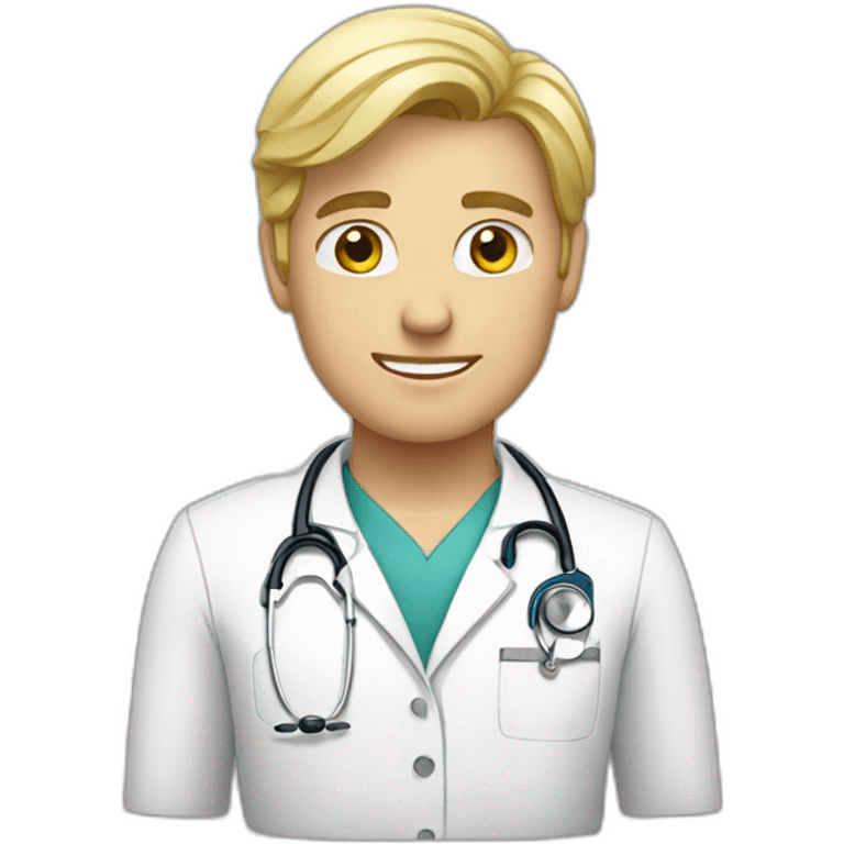 Blond doctor male emoji