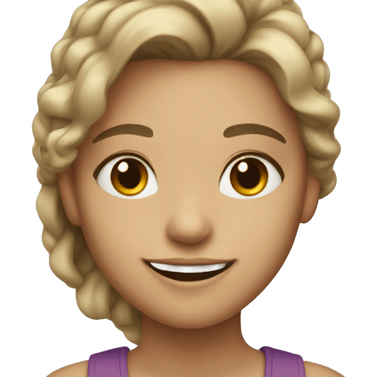 smiling girl with dark blonde hair emoji