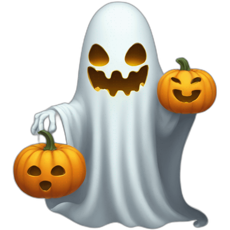 ghost holding pumpkin emoji