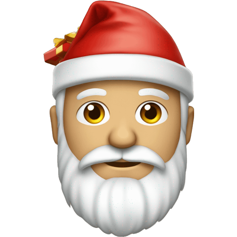 père Noël avec cadeau est costume rouge et barbe blanche emoji