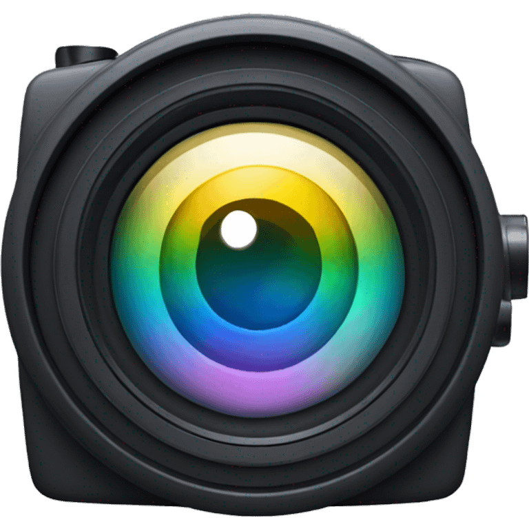  a camera lens with a play button emoji