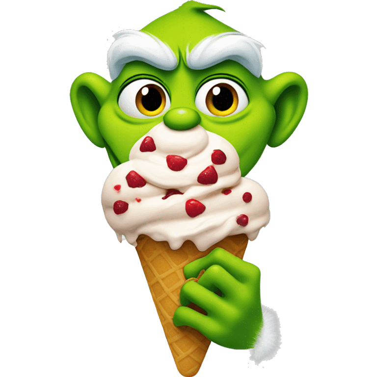 Grinch eating ice cream  emoji