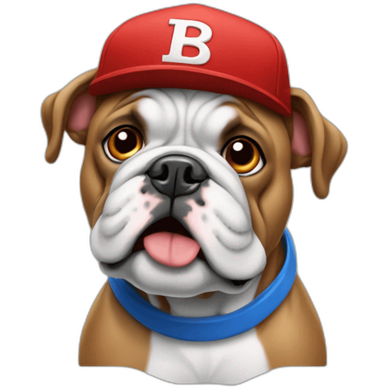 Blue bulldog with red cap emoji