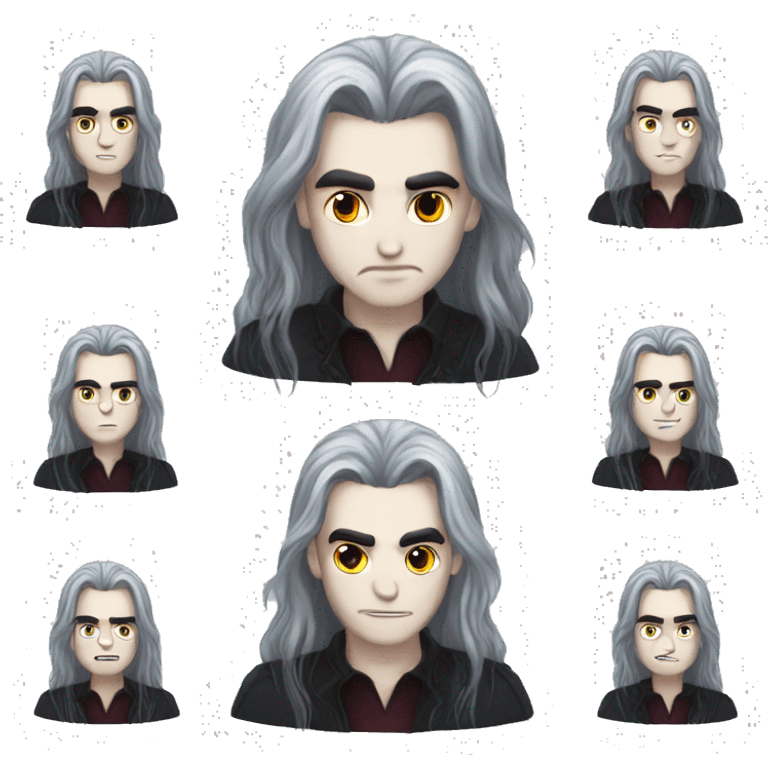 Long hair pale vampire male young  emoji