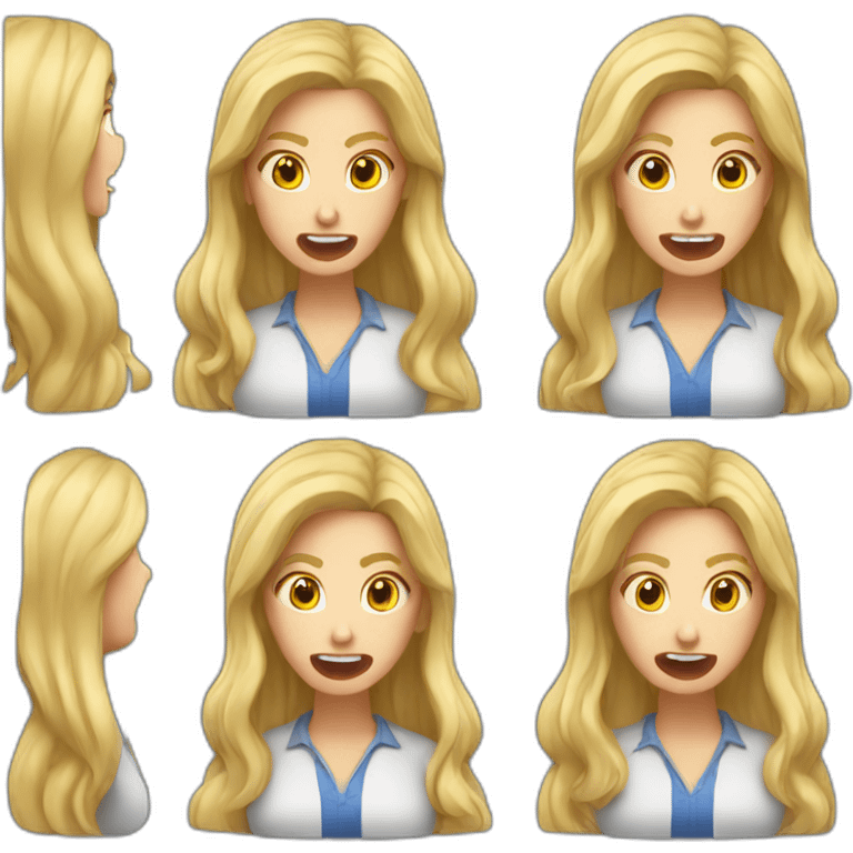 womam teacher long blonde hair yelling emoji