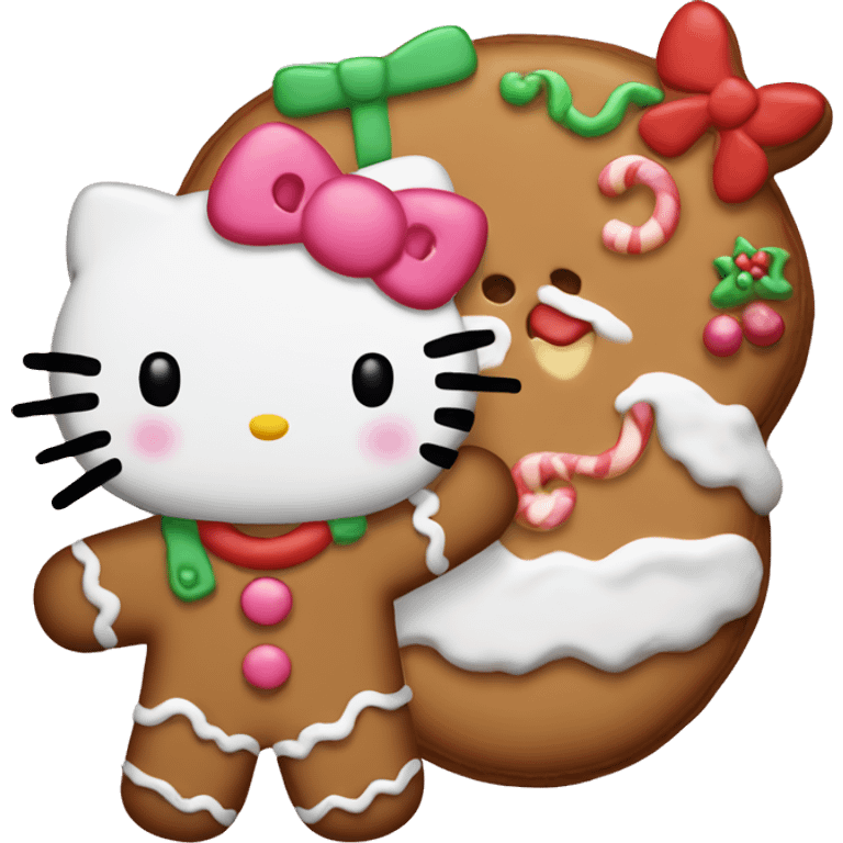 A hello kitty gingerbread  emoji