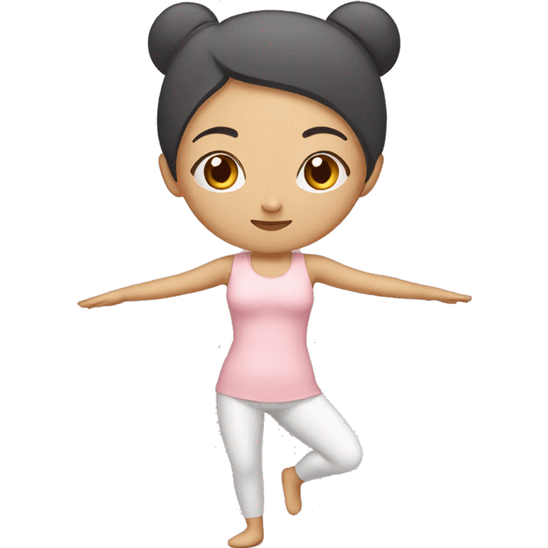 asian yoga girl light pink clothes  emoji