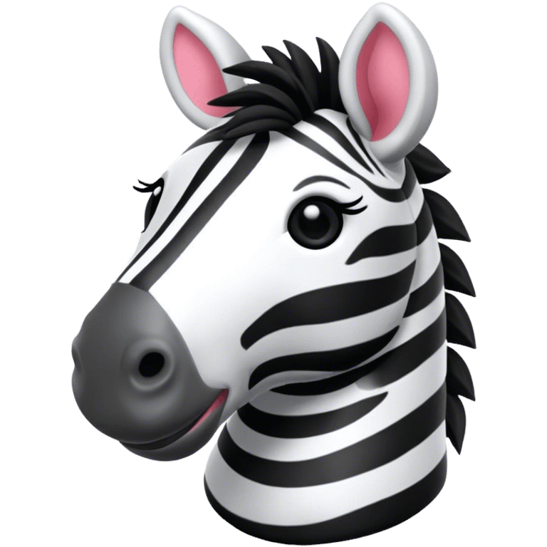 Happy zebra plush emoji