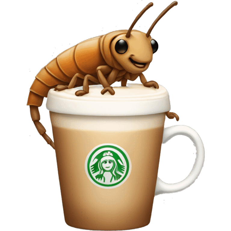 Roach holding a tiny Latte emoji