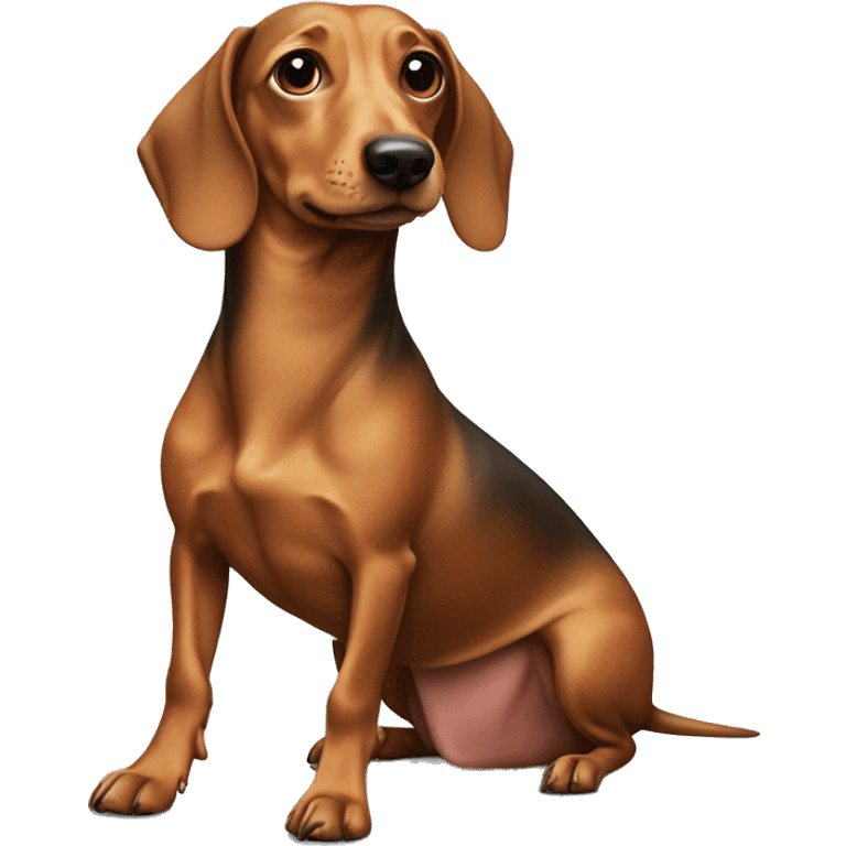 Weiner dog with buzz cut emoji