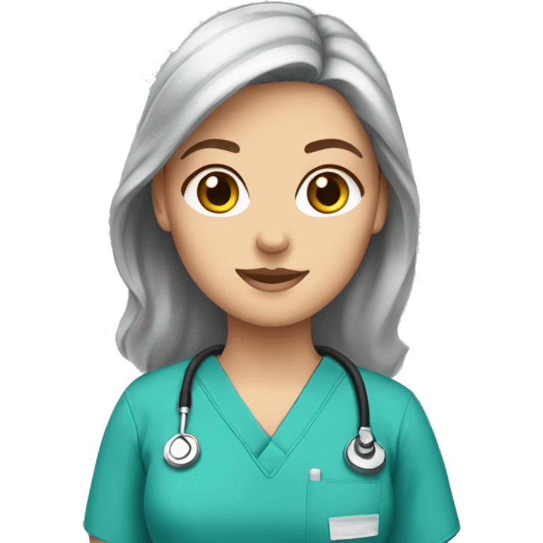 white girl in scrubs emoji