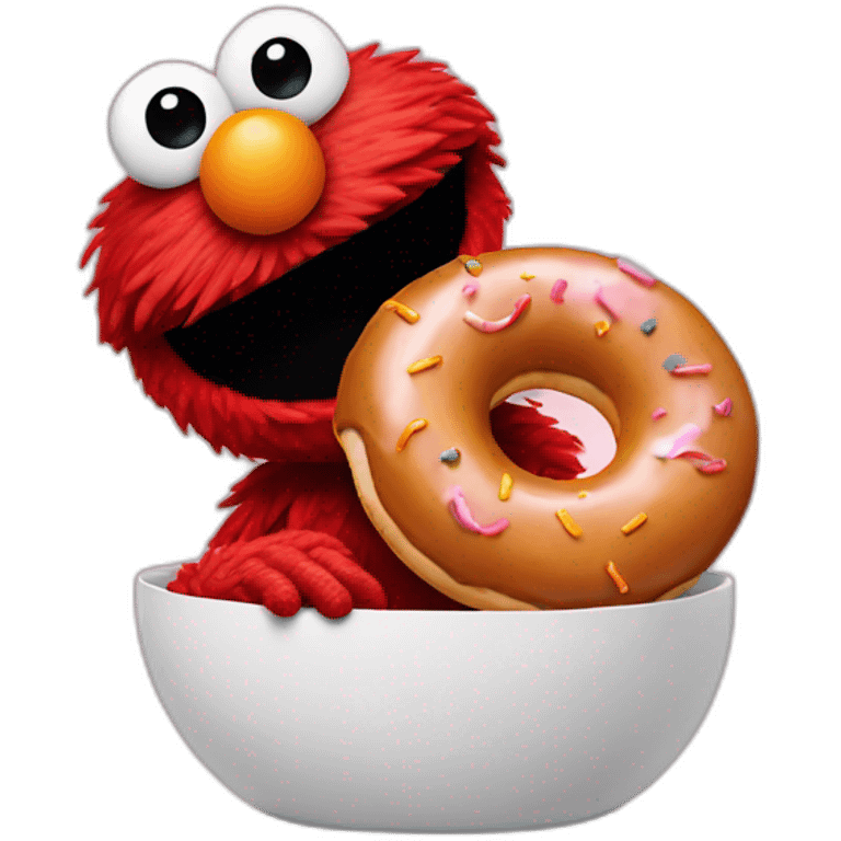 Elmo eating a donut emoji