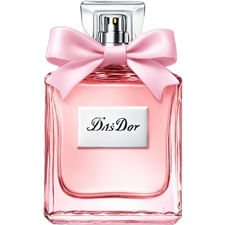 Light pink Miss Dior perfume with bow emoji