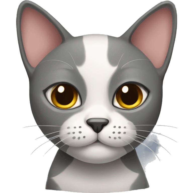 Dark gray scotish with fold ears cat and colour point cat emoji