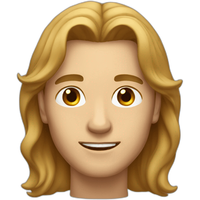 Man with long light brown hair without moustache emoji