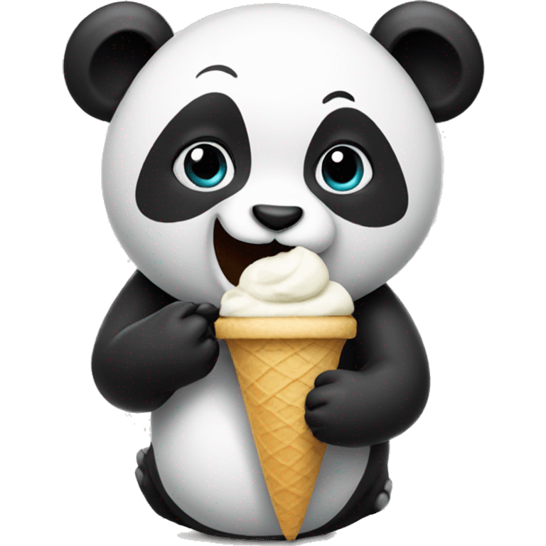 Panda eating ice cream emoji