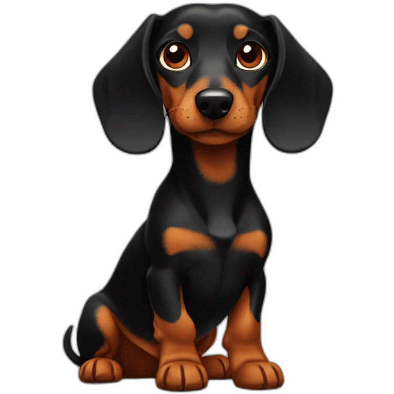 black and fire dachshund emoji