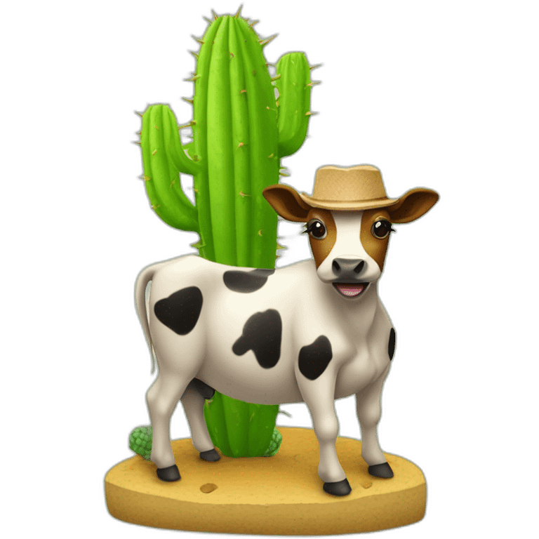 vache sur un cactus sur un caca emoji