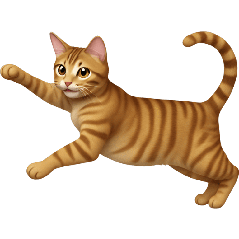 Light brown tabby cat dancing  emoji