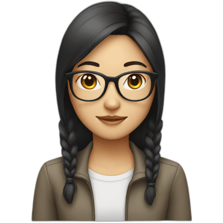 Asian girl in glasses emoji