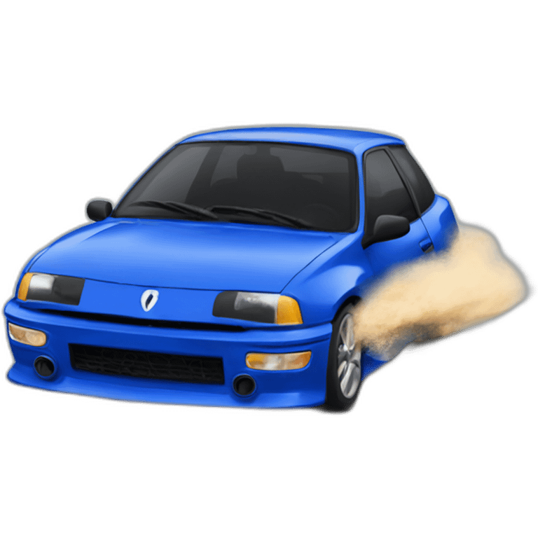 Drifting blue renault spinning emoji