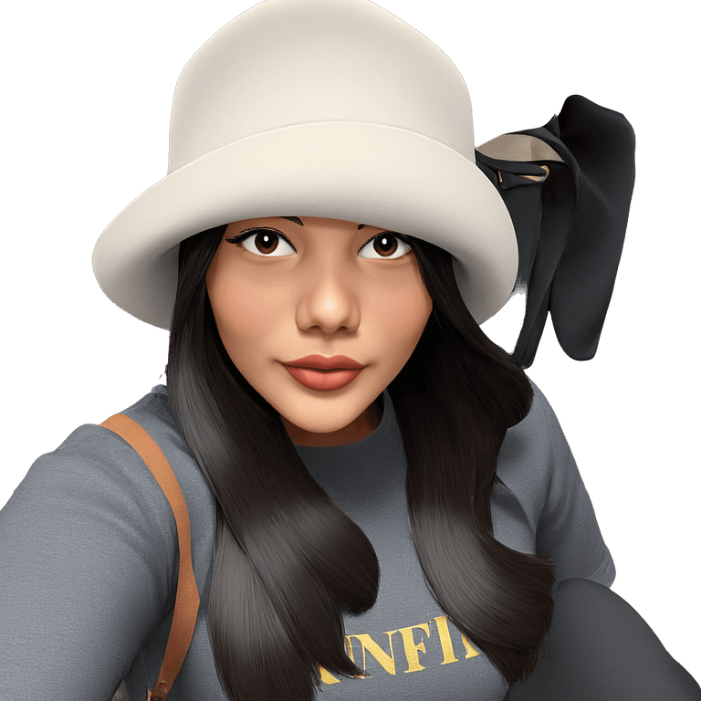 girl with black hat emoji