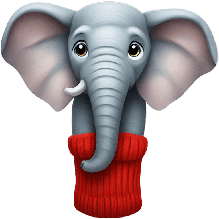 Elephant wearing mittens emoji