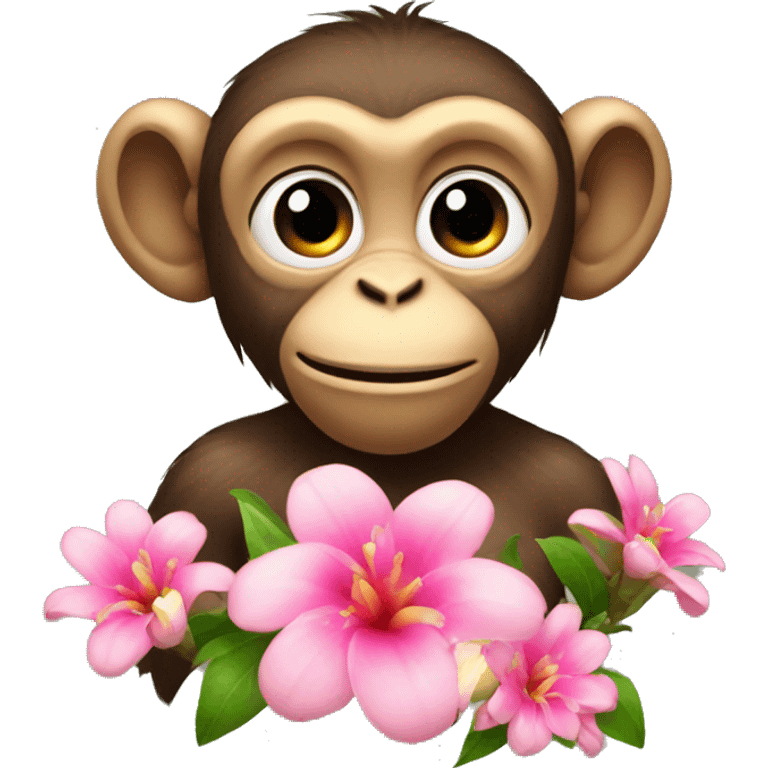 monkey with flowers emoji