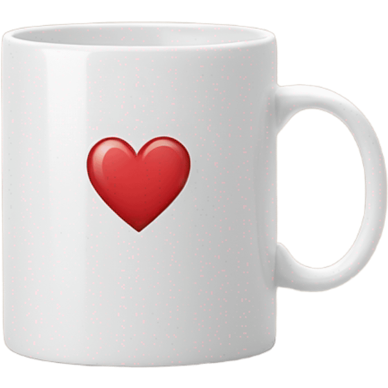 Cartoon coffee mug with heart emoji