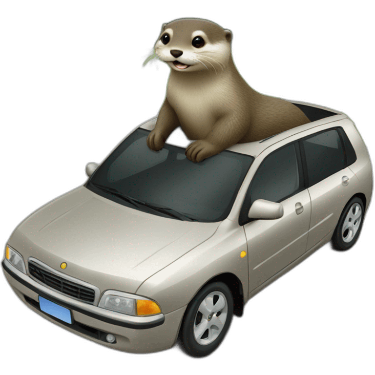 Loutre sur voiture emoji