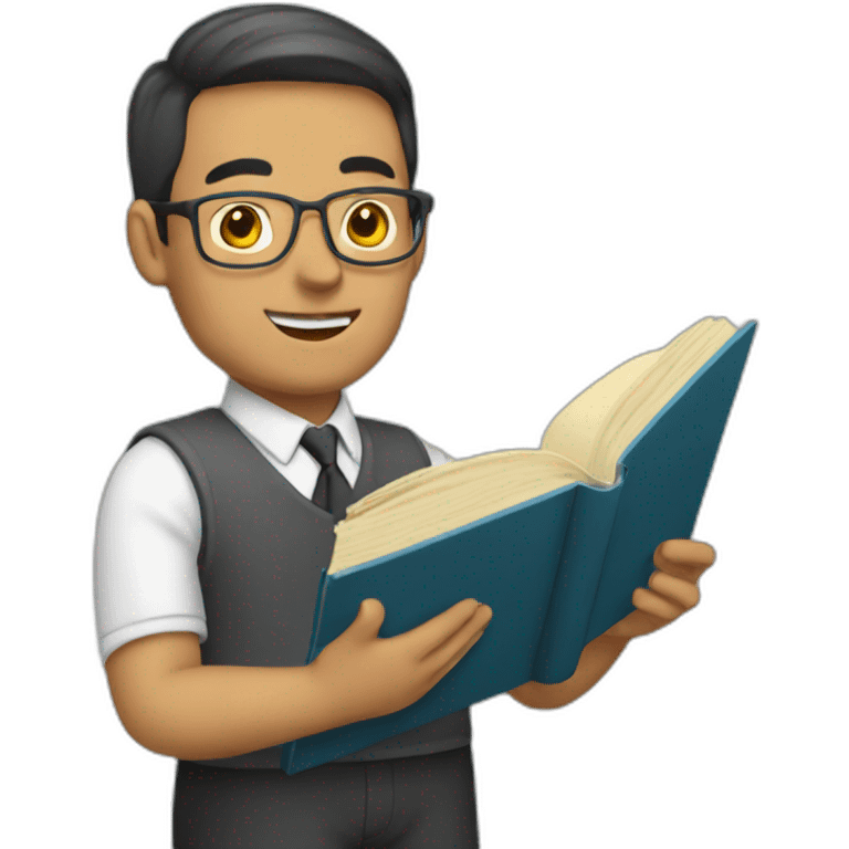 man teacher with book emoji