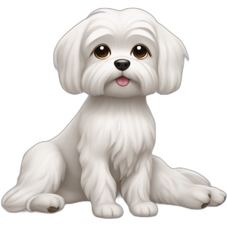 Yoga maltese dog emoji