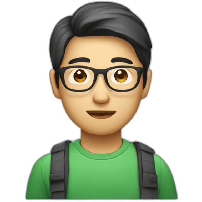 Apple style Asian developer with glasses emoji