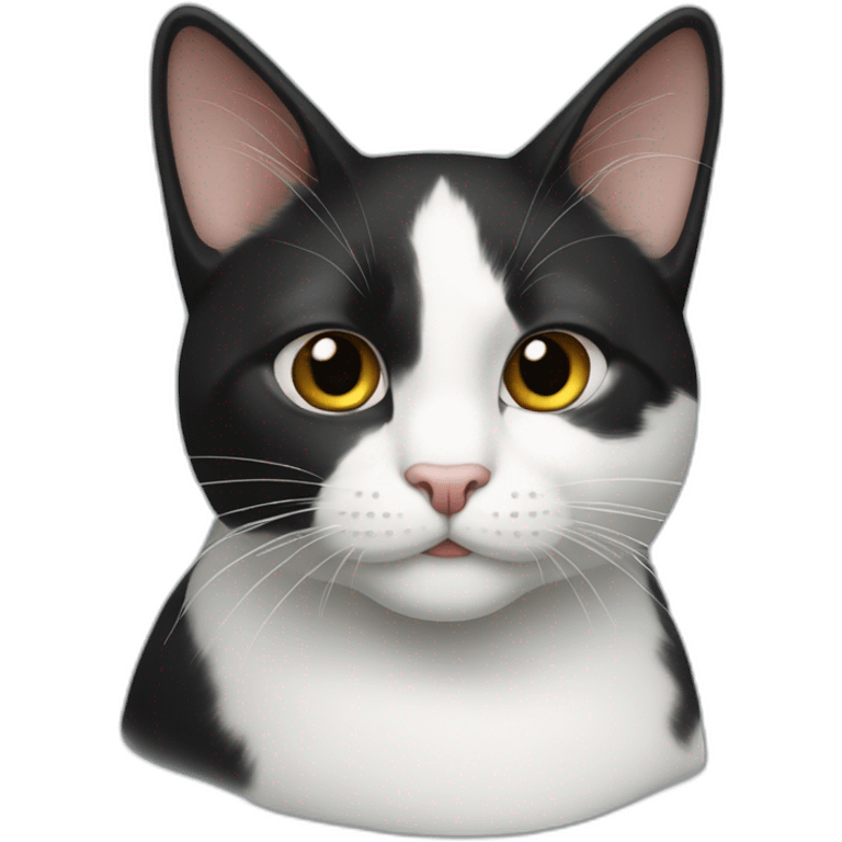 Eine Schwarz weiße Katze emoji