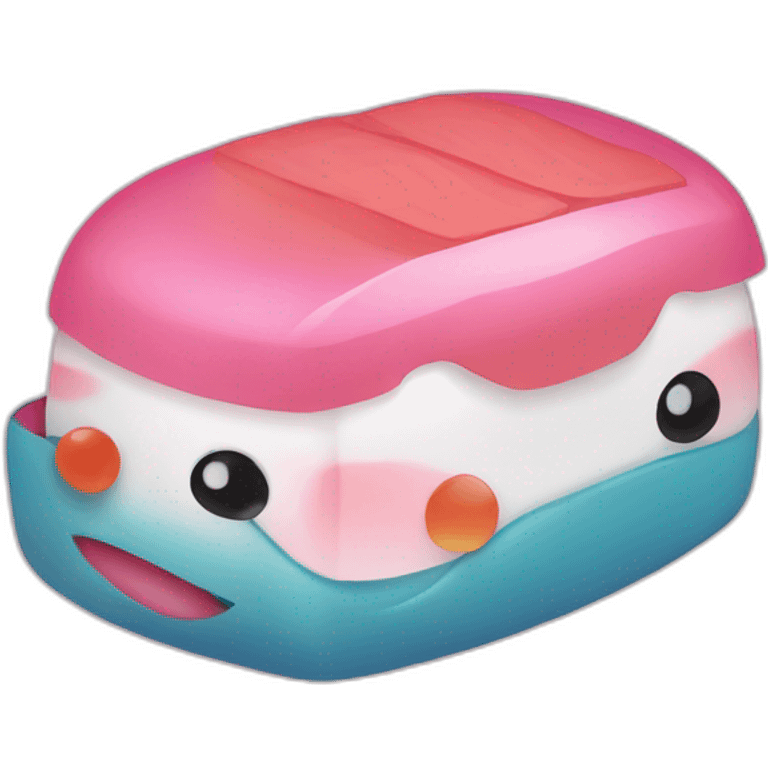 cute sushi in pink and azure colors emoji