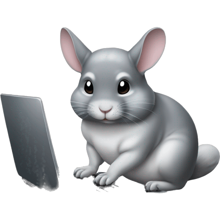 chinchilla typing on a laptop emoji