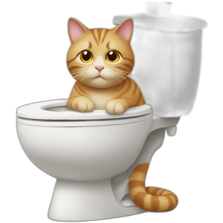 Cat sitting on a toilet emoji