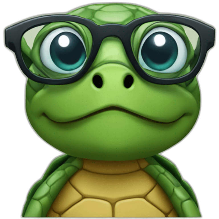 Turtle with glasses emoji