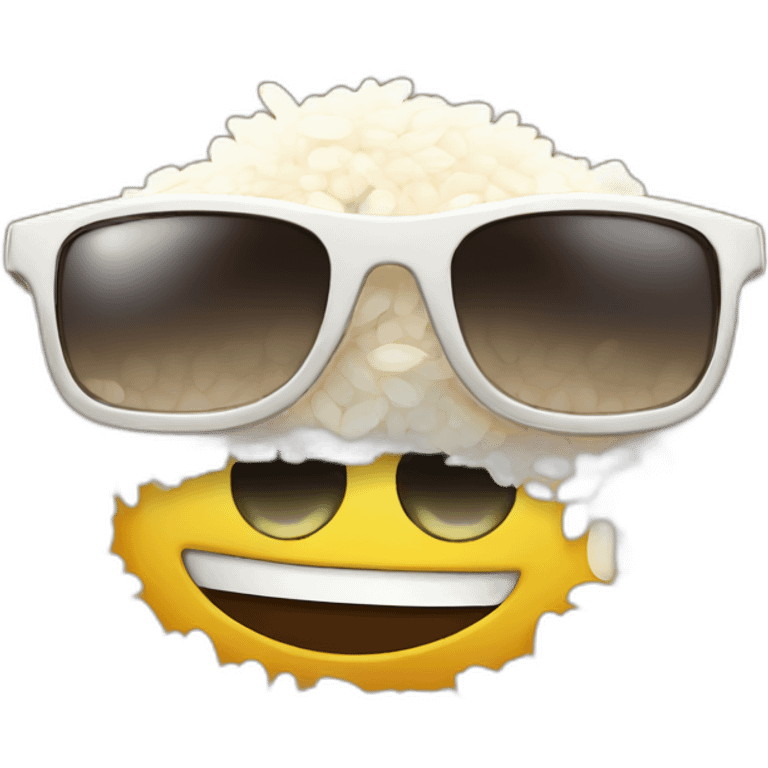 rice wearing sunglasses emoji