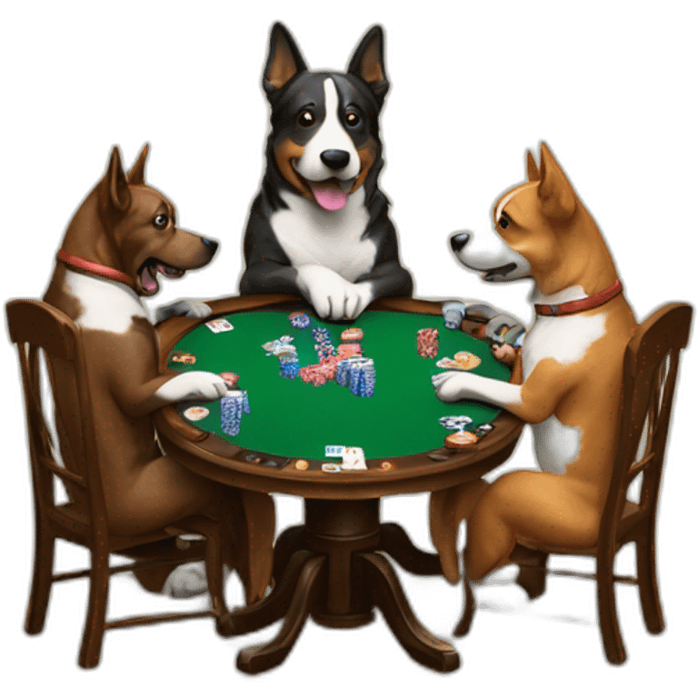 Dogs playing poker emoji