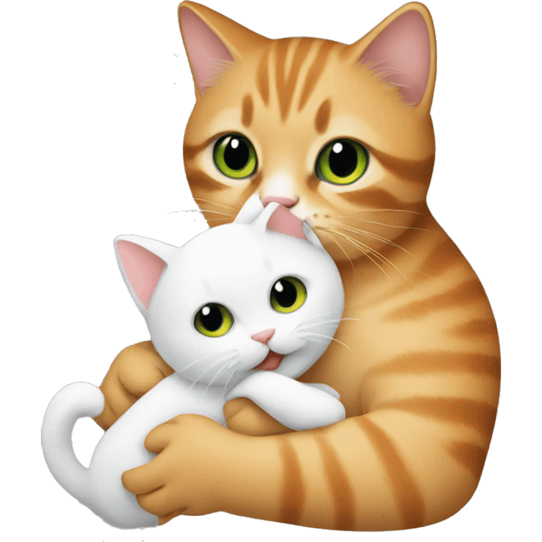 Cat holding baby emoji